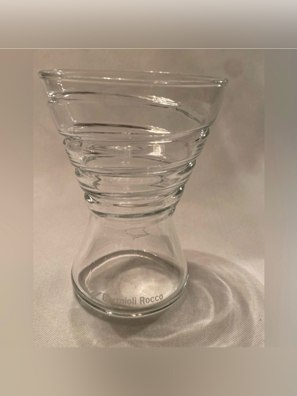 BORMIOLI ROCCO Glassware Ribbed Swirl Glass 4.75"H Tumbler 12oz NEW Never Used